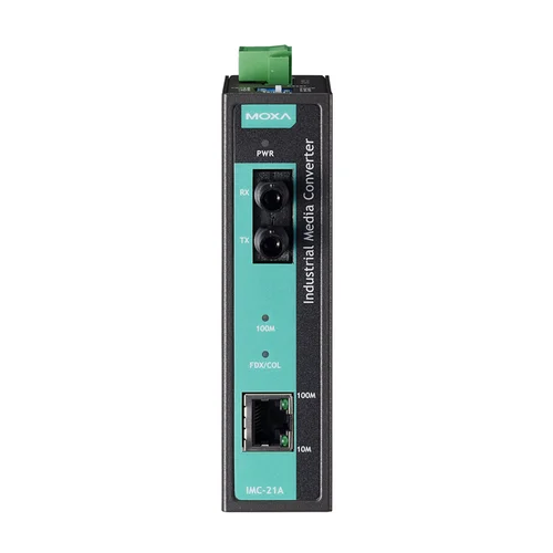 IMC-21A-M-ST Медиаконвертер Ethernet 10/100BaseTX в 100BaseFX (многомодовое оптоволокно) в металлическом корпусе MOXA IMC-21A-M-ST Медиаконвертер Ethernet 10/100BaseTX в 100BaseFX (многомодовое оптоволокно) в металлическом корпусе MOXA
